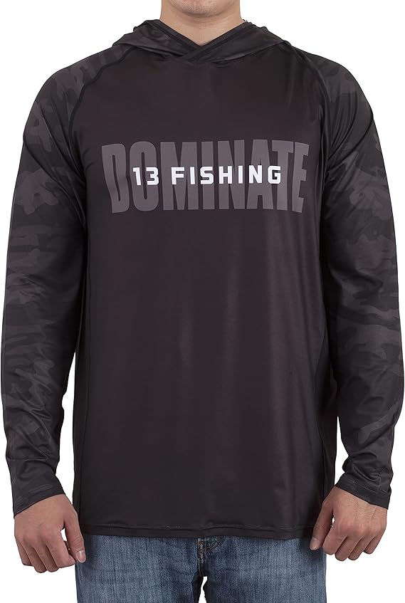 13 fishing 男士高性能 lomg 袖连帽衬衫